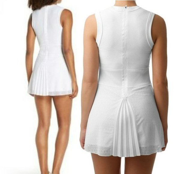 Nwt Nike White Tennis Dress w/ Zipper pleated skirt S Small